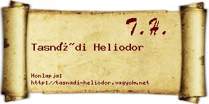Tasnádi Heliodor névjegykártya